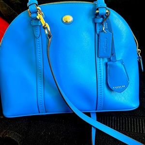 Blue medium coach purse
